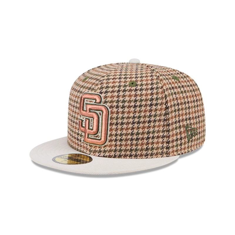 GORRA NEW ERA BEIGE 59FIFTY SAN DIEGO PADRES MLB HOUNDSTOOH OPEN BROWN - 2