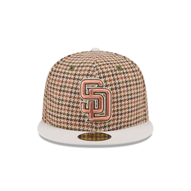 GORRA NEW ERA BEIGE 59FIFTY SAN DIEGO PADRES MLB HOUNDSTOOH OPEN BROWN - 3