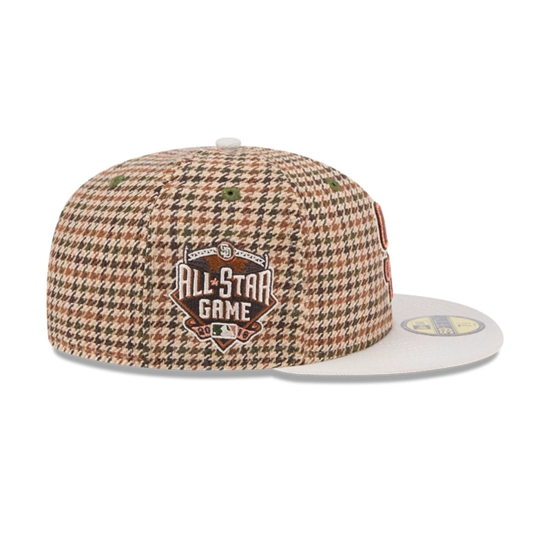 GORRA NEW ERA BEIGE 59FIFTY SAN DIEGO PADRES MLB HOUNDSTOOH OPEN BROWN - 4