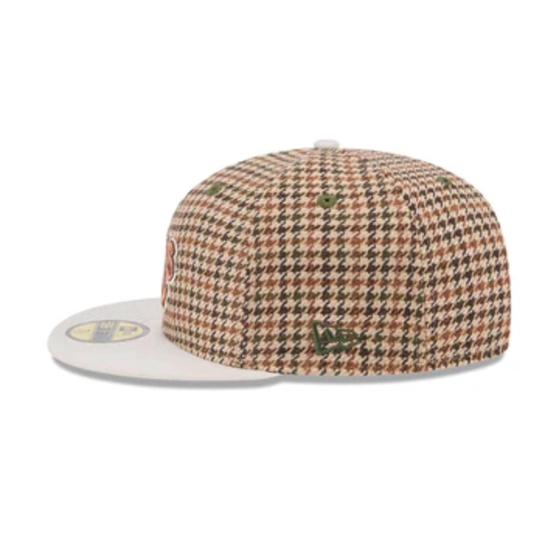 GORRA NEW ERA BEIGE 59FIFTY OAKLAND ATHLETICS MLB HOUNDSTOOH OPEN BROWN - 5