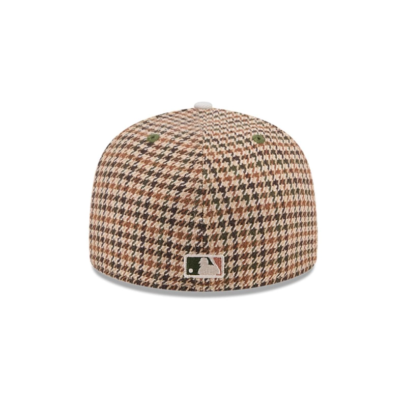 GORRA NEW ERA BEIGE 59FIFTY OAKLAND ATHLETICS MLB HOUNDSTOOH OPEN BROWN - 6