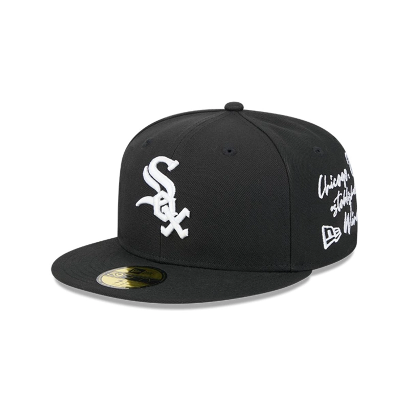 GORRA 59FIFTY CHICAGO WHITE SOX MLB TEAM VERBIAGE BLACK - 1