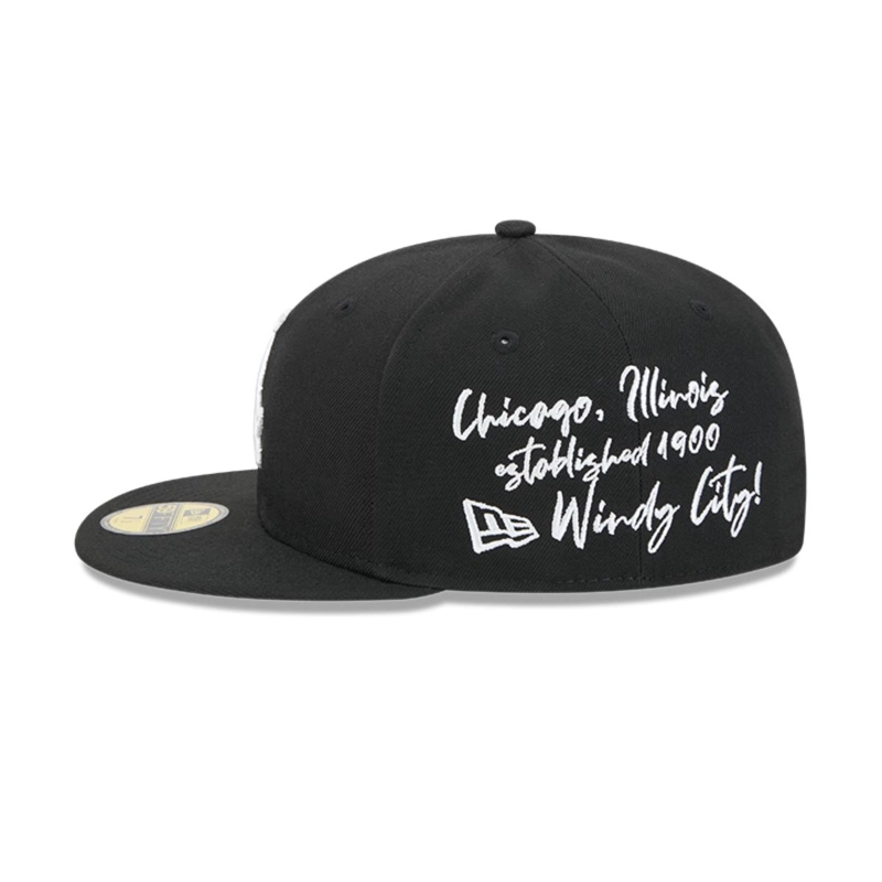 GORRA 59FIFTY CHICAGO WHITE SOX MLB TEAM VERBIAGE BLACK - 4