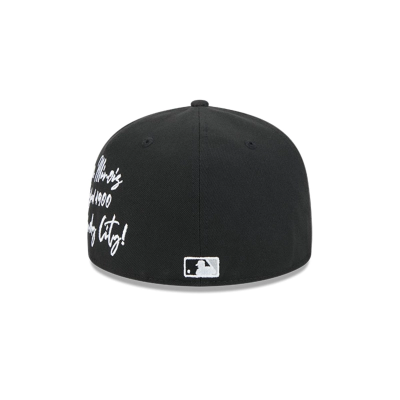 GORRA 59FIFTY CHICAGO WHITE SOX MLB TEAM VERBIAGE BLACK - 6