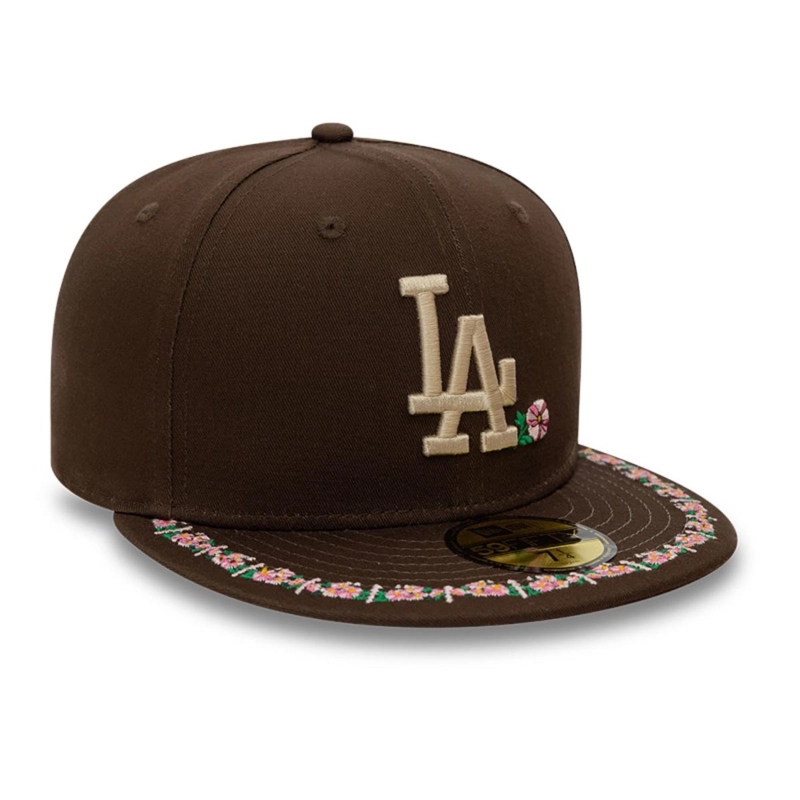 GORRA 59FIFTY LOS ANGELES DODGERS MLB FLORAL BORDER BROWN - 2