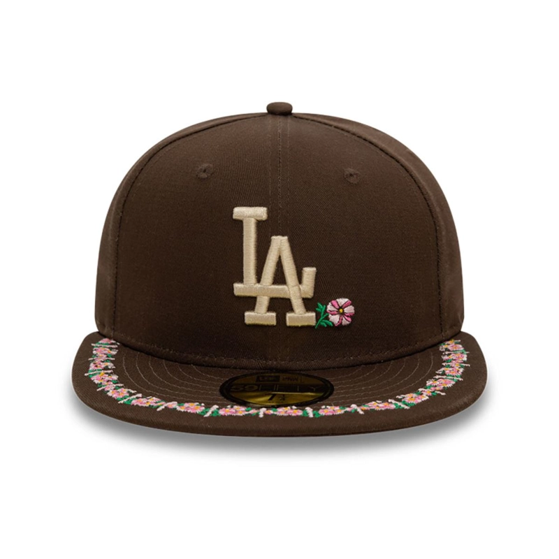 GORRA 59FIFTY LOS ANGELES DODGERS MLB FLORAL BORDER BROWN - 3