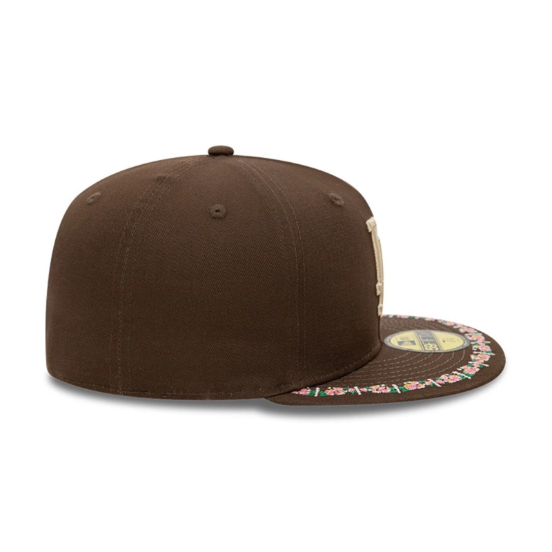 GORRA 59FIFTY LOS ANGELES DODGERS MLB FLORAL BORDER BROWN - 4