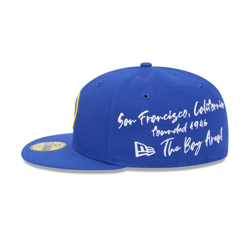 GORRA 59FIFTY GOLDEN STATE WARRIORS NBA TEAM VERBIAGE BLUE - 4