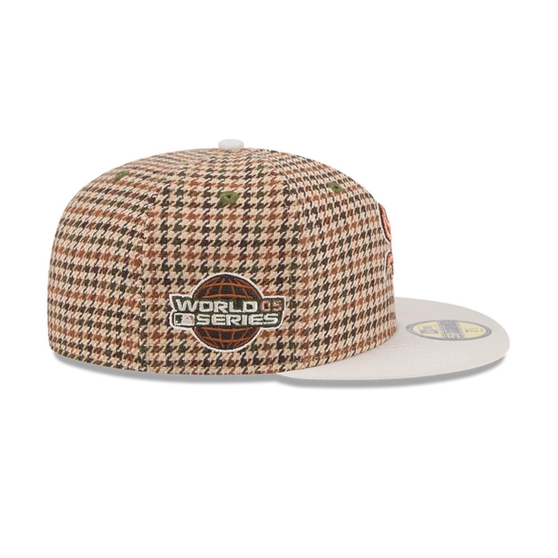 GORRA NEW ERA BEIGE 59FIFTY CHICAGO WHITE SOX MLB HOUNDSTOOH OPEN BROWN - 4