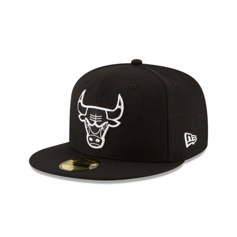 GORRA 59FIFTY CHICAGO BULLS NBA  CLASICOS NEGRO - 1