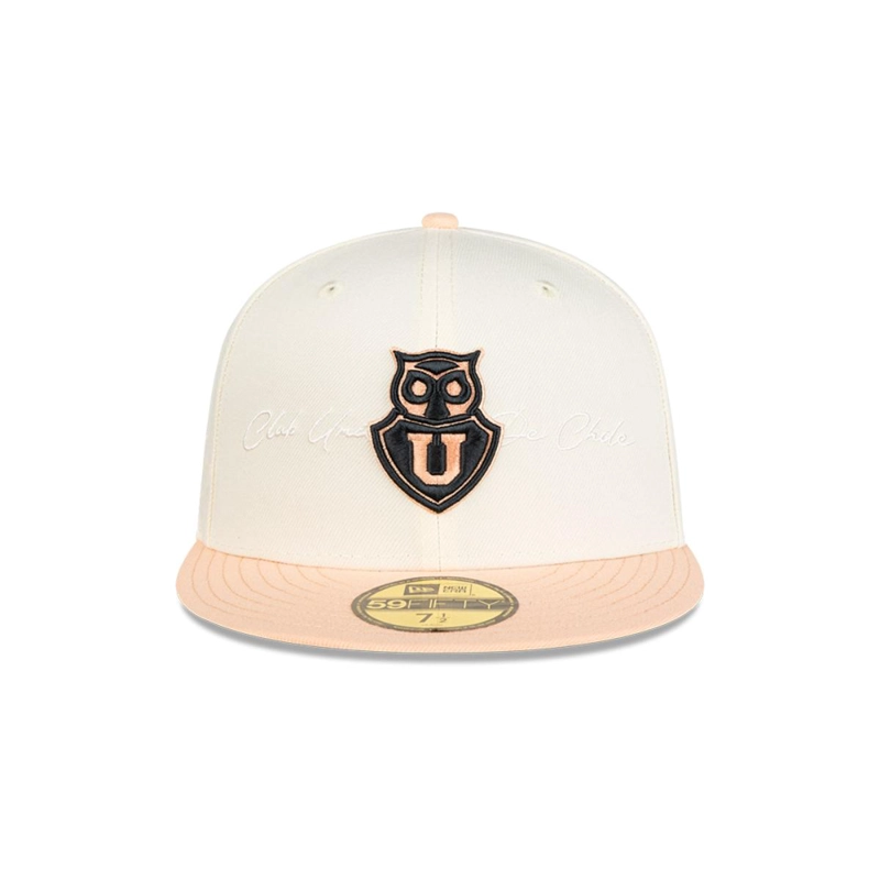 GORRA 59FIFTY UNIVERSIDAD DE CHILE FUTBOL WHITE AND PINK - 3