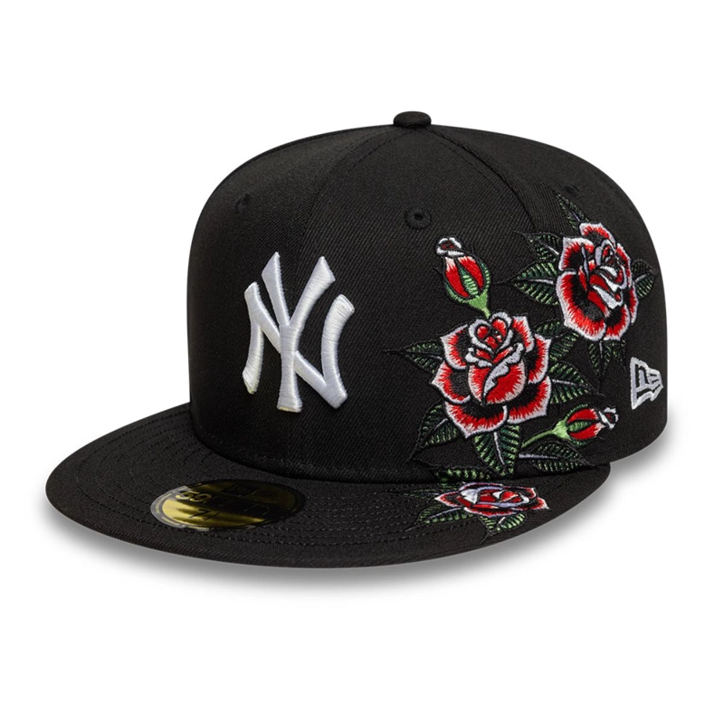 GORRA 59FIFTY NEW YORK YANKEES MLB ROSES BLACK - 1