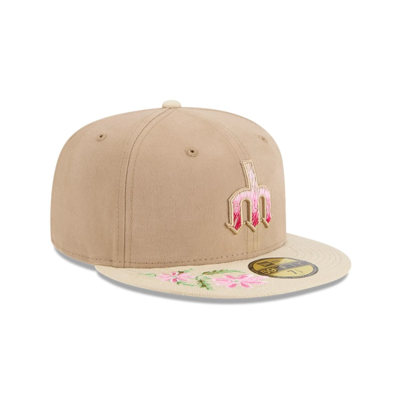 GORRA 59FIFTY SEATTLE MARINERS MLB HAND STITCHED BEIGE - 2