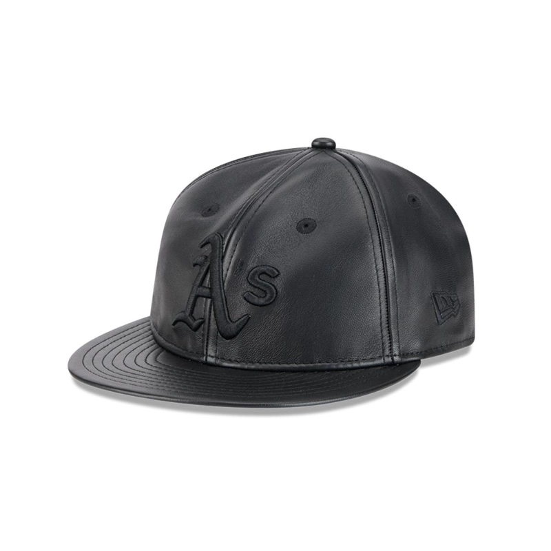 GORRA 9FIFTY MLB OAKLAND ATHLETICS GENUINE LEATHER BLACK - 1