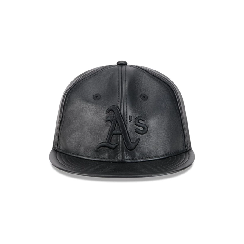 GORRA 9FIFTY MLB OAKLAND ATHLETICS GENUINE LEATHER BLACK - 3