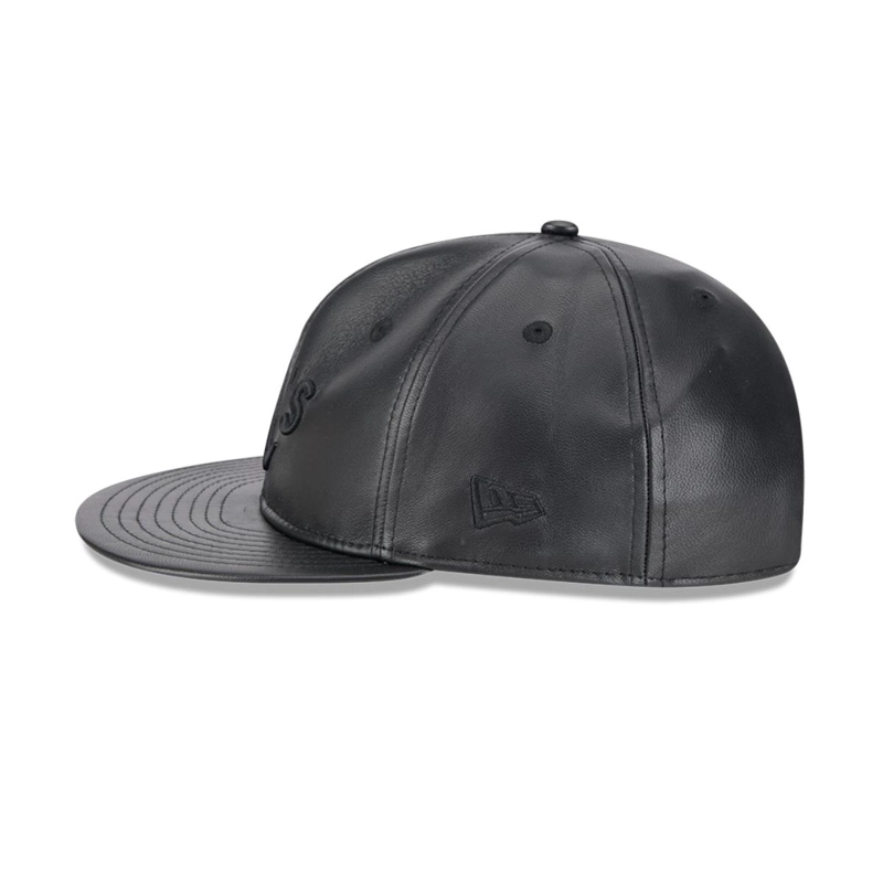 GORRA 9FIFTY MLB OAKLAND ATHLETICS GENUINE LEATHER BLACK - 4