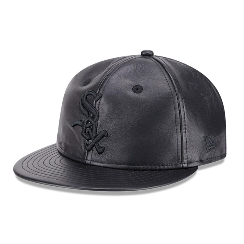 GORRA 9FIFTY MLB CHICAGO WHITE SOX GENUINE LEATHER BLACK - 1