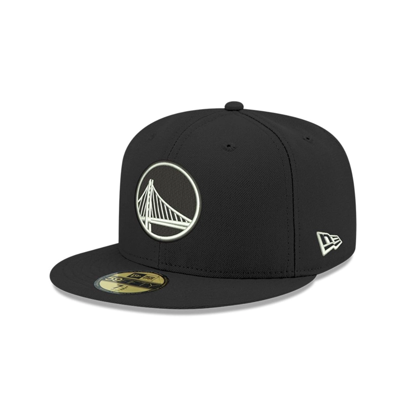 GORRA 59FIFTY GOLDEN STATE WARRIOR NBA  CLASICOS NEGRO - 1