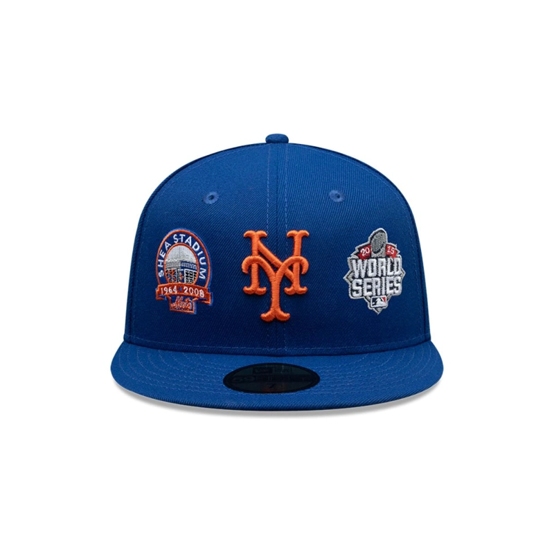 GORRA 59FIFTY NEW YORK METS MLB MANY PATCH AZUL - 3