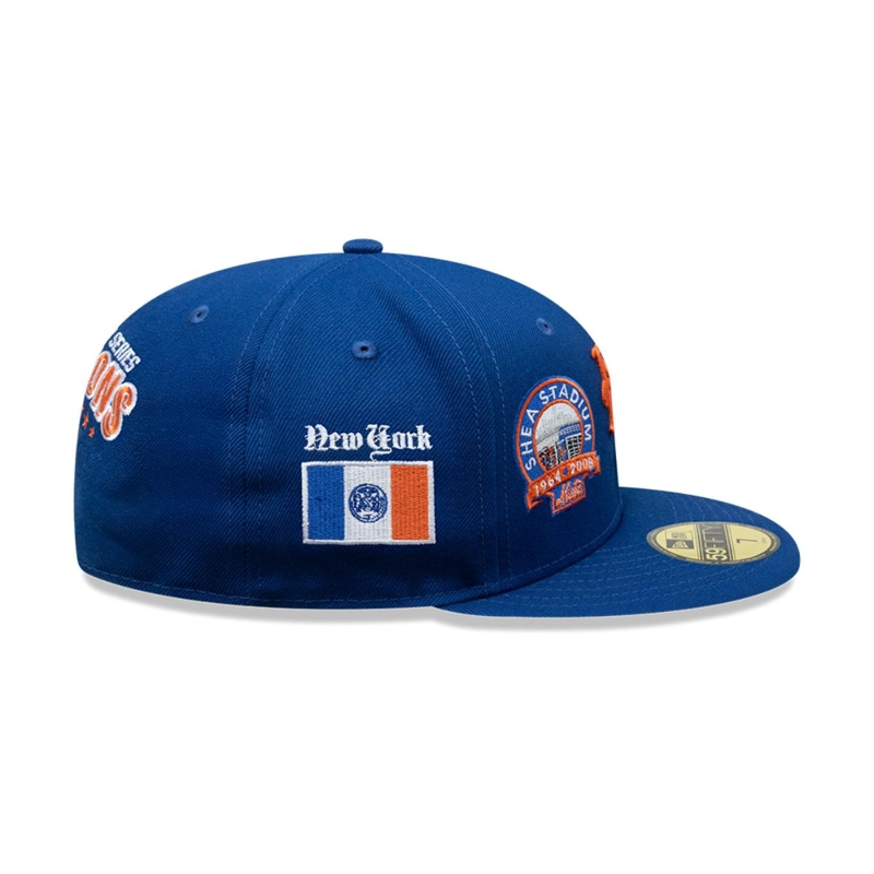 GORRA 59FIFTY NEW YORK METS MLB MANY PATCH AZUL - 4