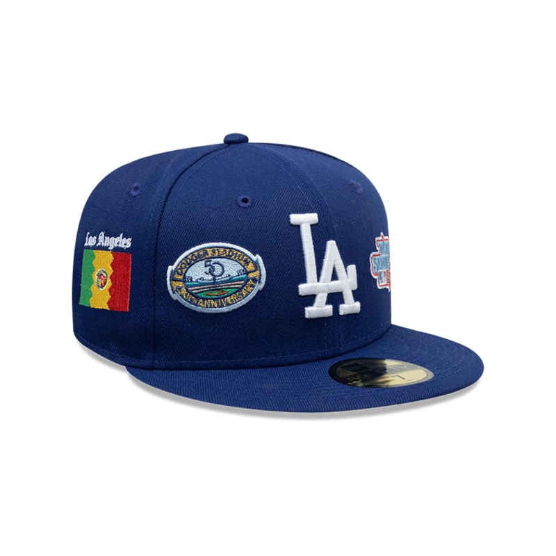GORRA 59FIFTY LOS ANGELES DODGERS MLB MANY PATCH NEGRO - 2