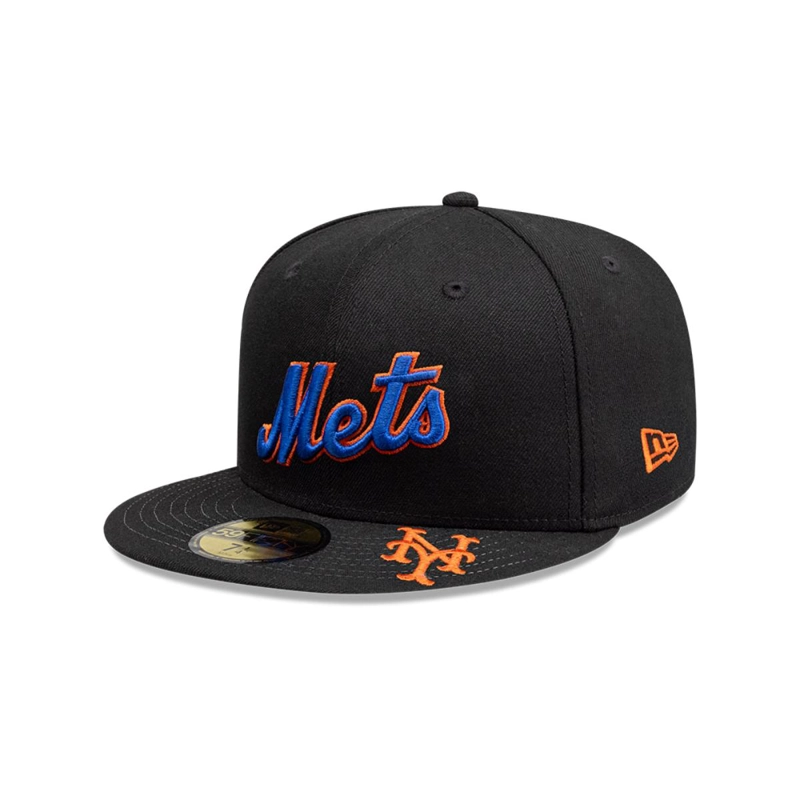 GORRA 59FIFTY NEW YORK METS MLB VISOR LOGO BLACK - 1