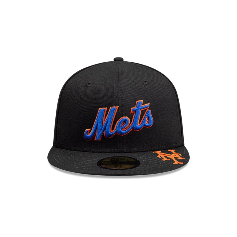 GORRA 59FIFTY NEW YORK METS MLB VISOR LOGO BLACK - 3