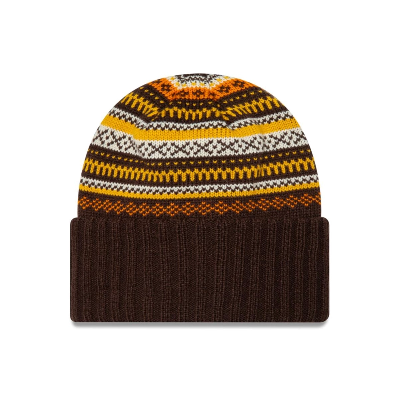 BEANIE  NEW ERA FAIRISLE BEANIE DARK BROWN WOMAN - 1