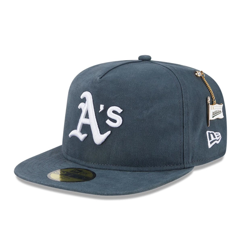 GORRA 59FIFTY OAKLAND ATHLETICS CHAMPIONSHIO SIDE FLAG BLUE - 1