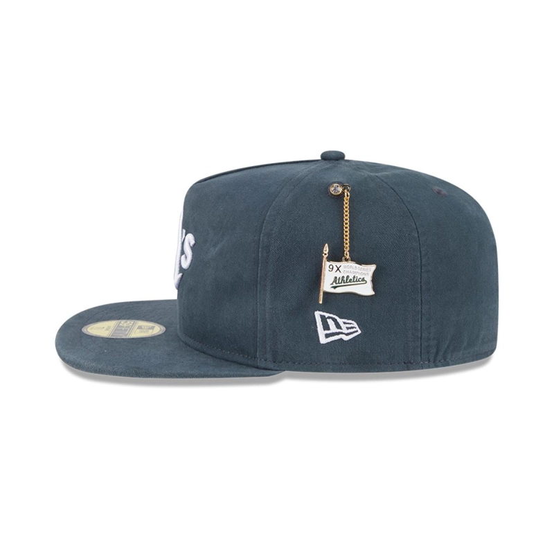 GORRA 59FIFTY OAKLAND ATHLETICS CHAMPIONSHIO SIDE FLAG BLUE - 4