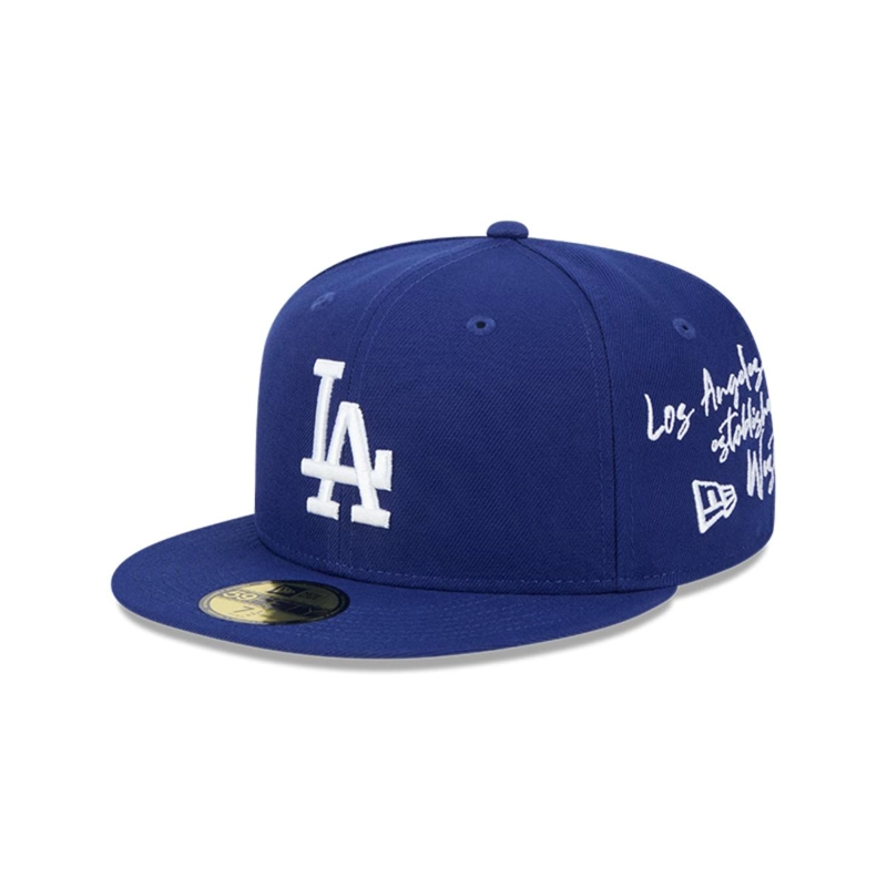 GORRA 59FIFTY LOS ANGELES DODGERS MBL TEAM VERBIAGE DK BLUE - 1