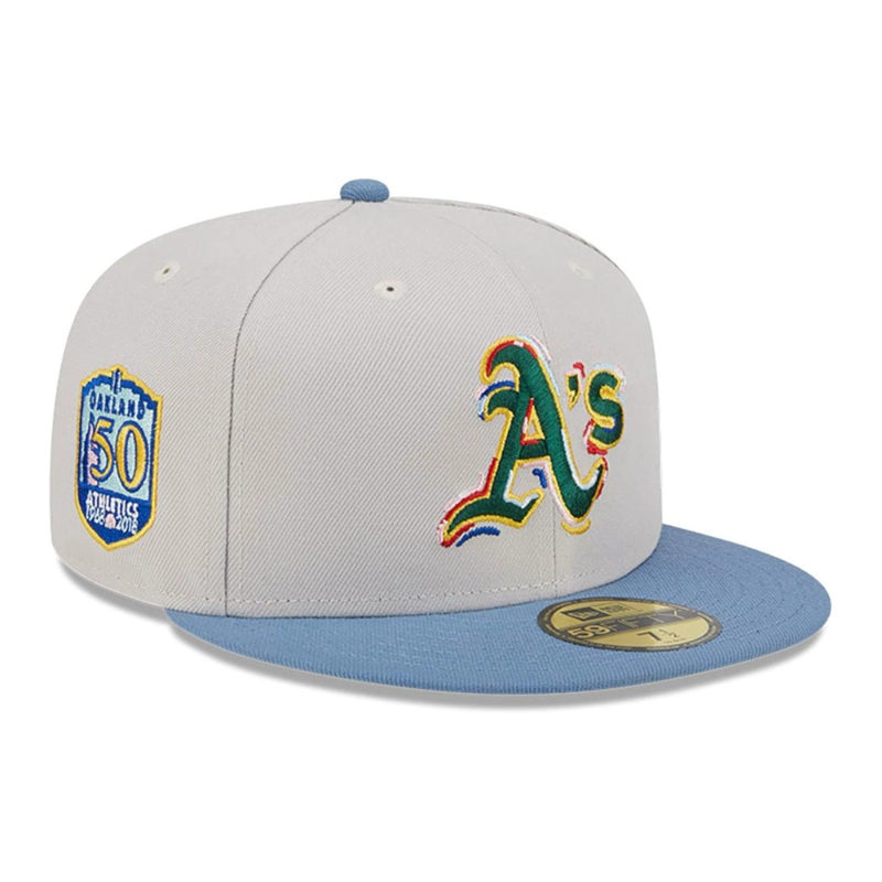 GORRA 59FIFTY OAKLAND ATHLETICS COLOR BRUSH CREMA - 1