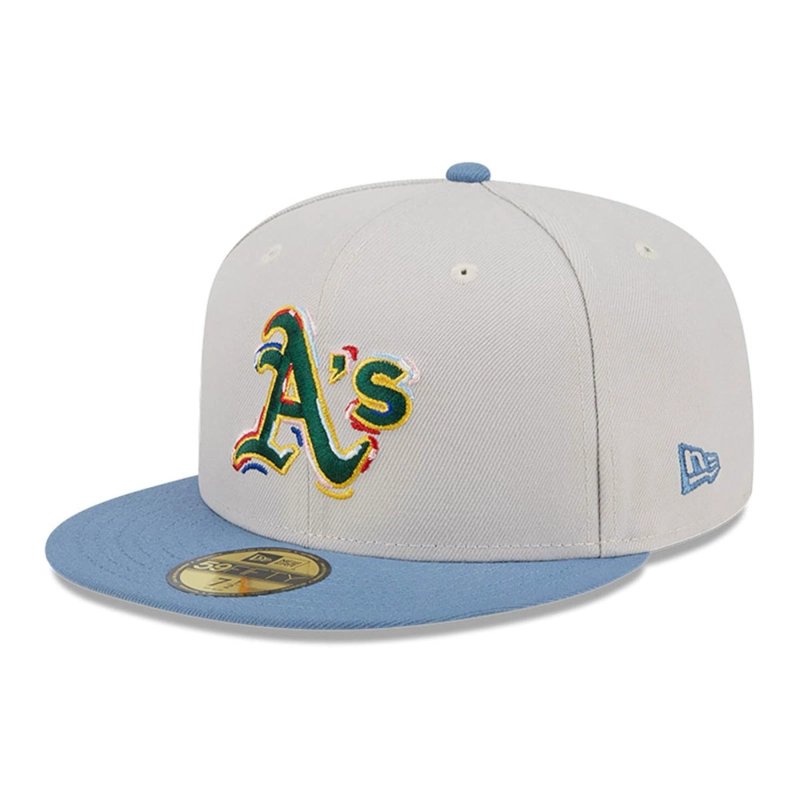 GORRA 59FIFTY OAKLAND ATHLETICS COLOR BRUSH CREMA - 2