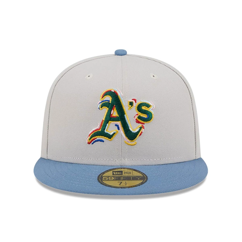 GORRA 59FIFTY OAKLAND ATHLETICS COLOR BRUSH CREMA - 3