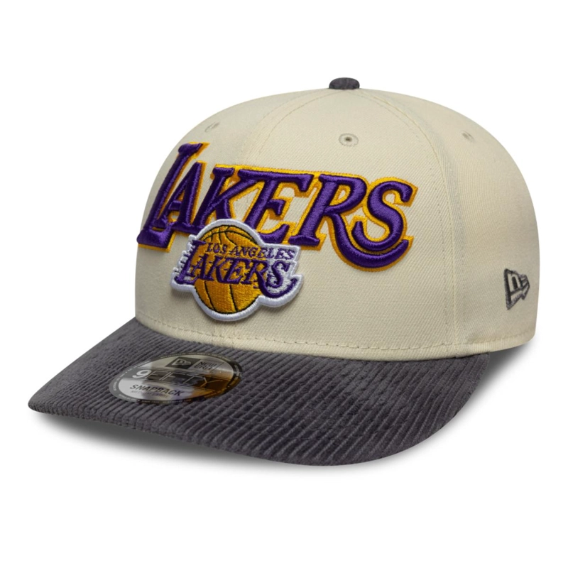GORRA 9FIFTY LOS ANGELES LAKERS CORD VISOR BEIGE - 1