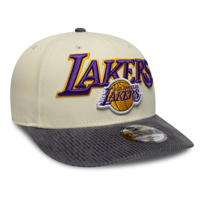 GORRA 9FIFTY LOS ANGELES LAKERS CORD VISOR BEIGE - 2