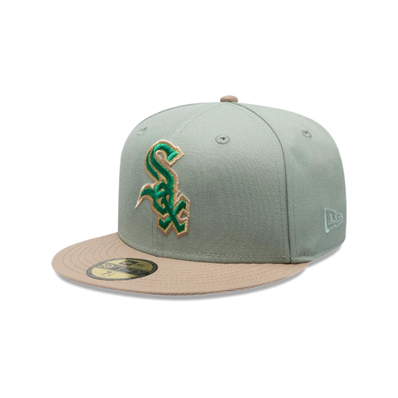 GORRA 59FIFTY CHICAGO WHITE SOX MLB GREEN CAMEL - 2