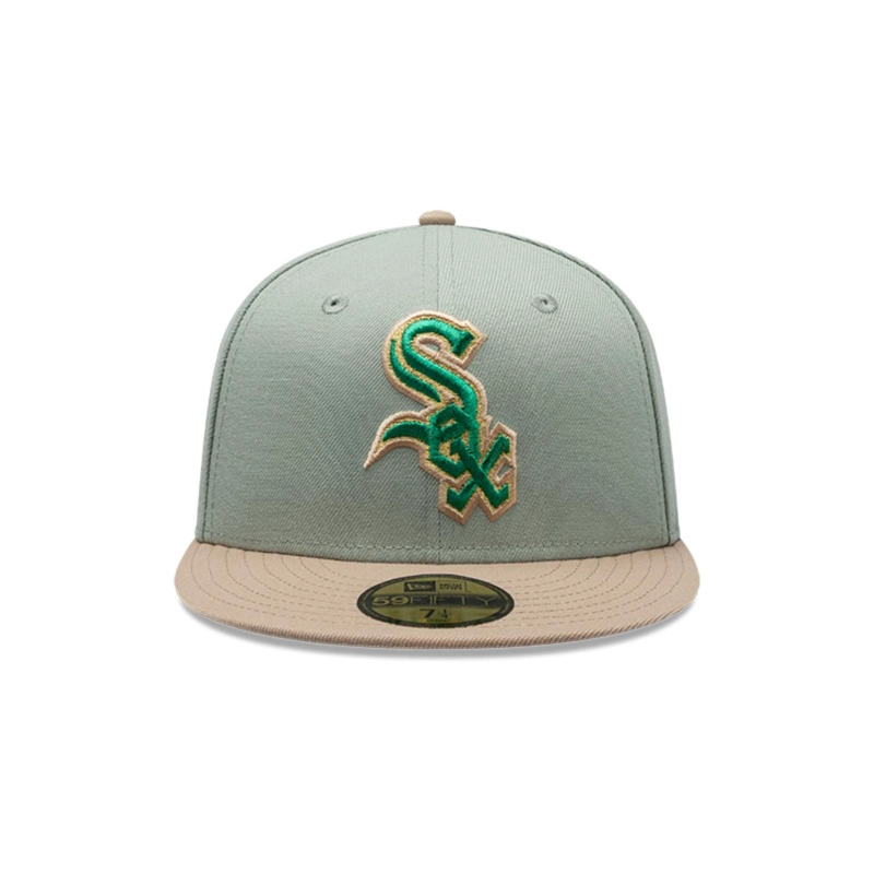 GORRA 59FIFTY CHICAGO WHITE SOX MLB GREEN CAMEL - 3