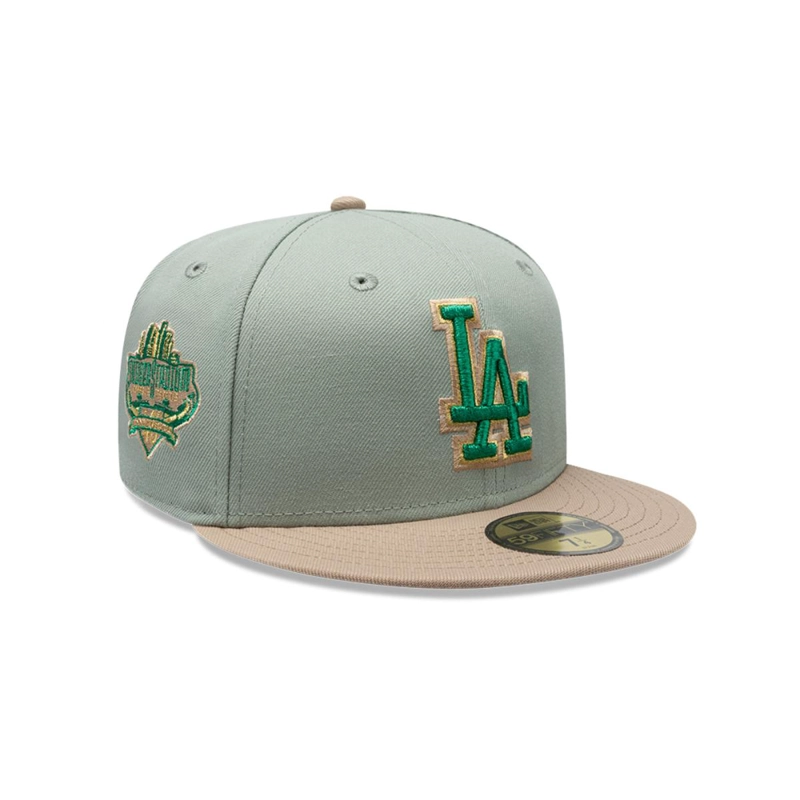 GORRA 59FIFTY LOS ANGELES DODGERS MLB GREEN CAMEL - 1