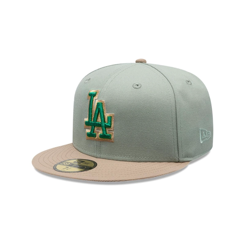 GORRA 59FIFTY LOS ANGELES DODGERS MLB GREEN CAMEL - 2