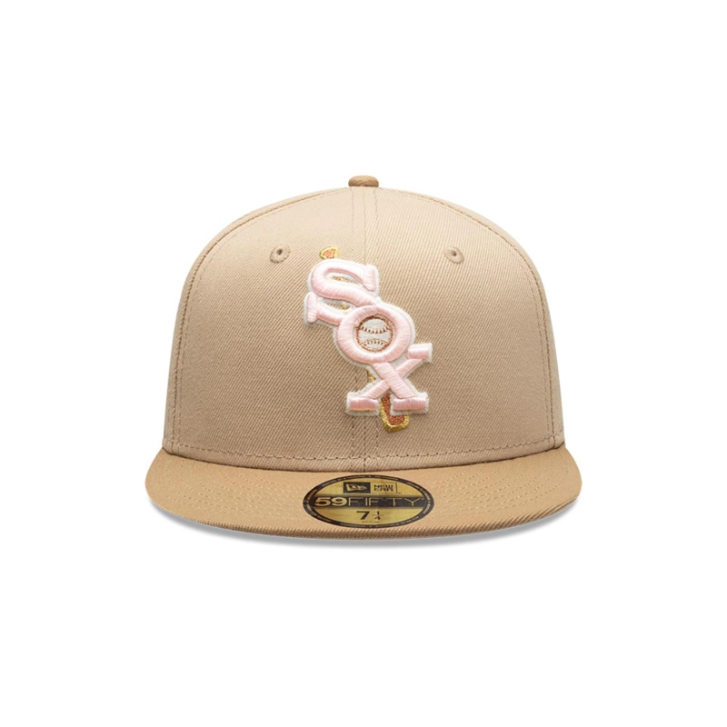 GORRA 59FIFTY CHICAGO WHITE SOX PINK KHAKI BEIGE - 3