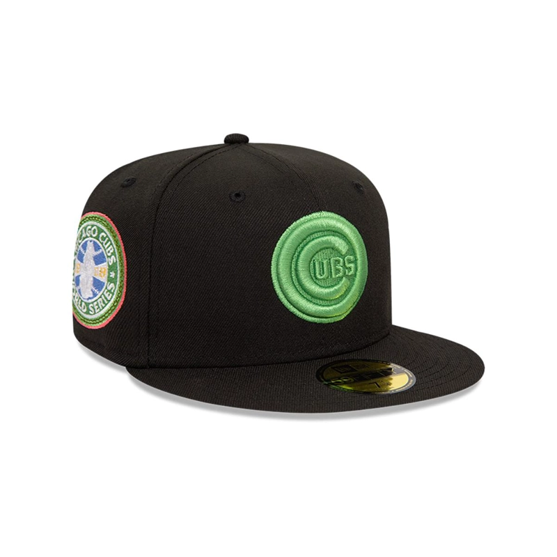 GORRA 59FIFTY CHICAGO CUBS NEON Z PACK BLACK - 1