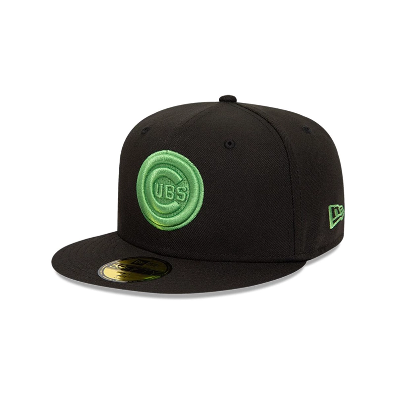 GORRA 59FIFTY CHICAGO CUBS NEON Z PACK BLACK - 3