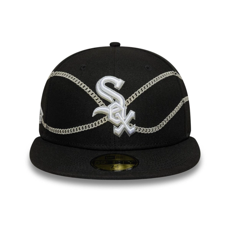 GORRA 59FIFTY  CHICAGO WHITE SOX CHAIN WRAP NEGRO - 3