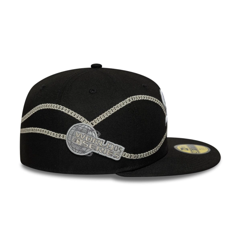 GORRA 59FIFTY  CHICAGO WHITE SOX CHAIN WRAP NEGRO - 4