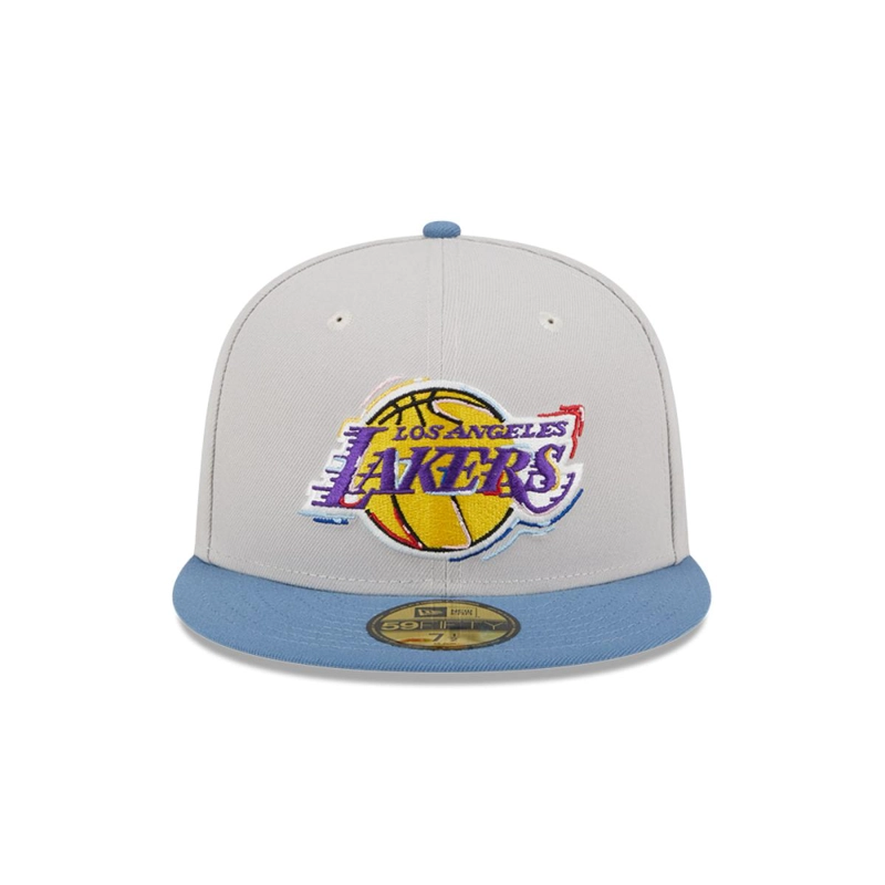 GORRA 59FIFTY LOS ANGELES LAKERS COLOR BRUSH BEIGE - 3