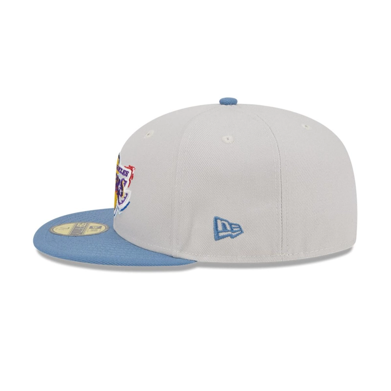 GORRA 59FIFTY LOS ANGELES LAKERS COLOR BRUSH BEIGE - 4
