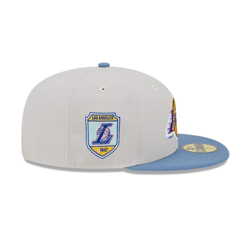 GORRA 59FIFTY LOS ANGELES LAKERS COLOR BRUSH BEIGE - 5