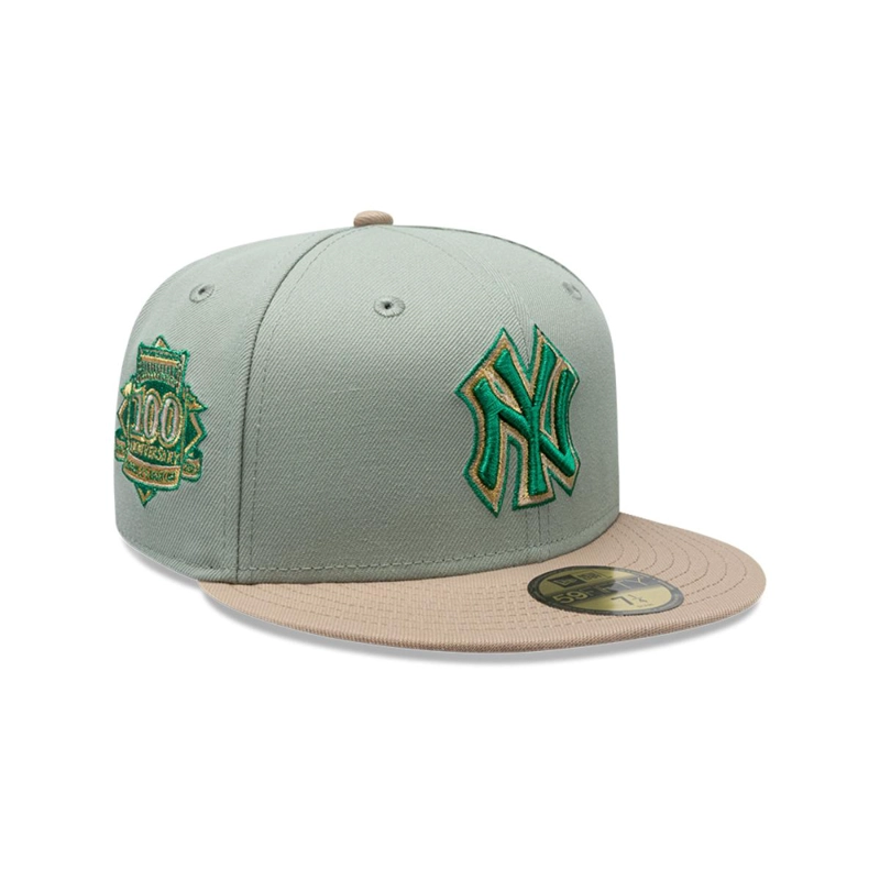 GORRA 59FIFTY NEW YORK YANKEES MLB GREEN CAMEL - 1