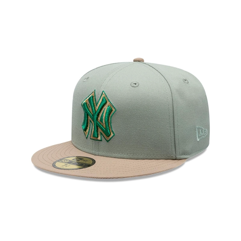 GORRA 59FIFTY NEW YORK YANKEES MLB GREEN CAMEL - 2